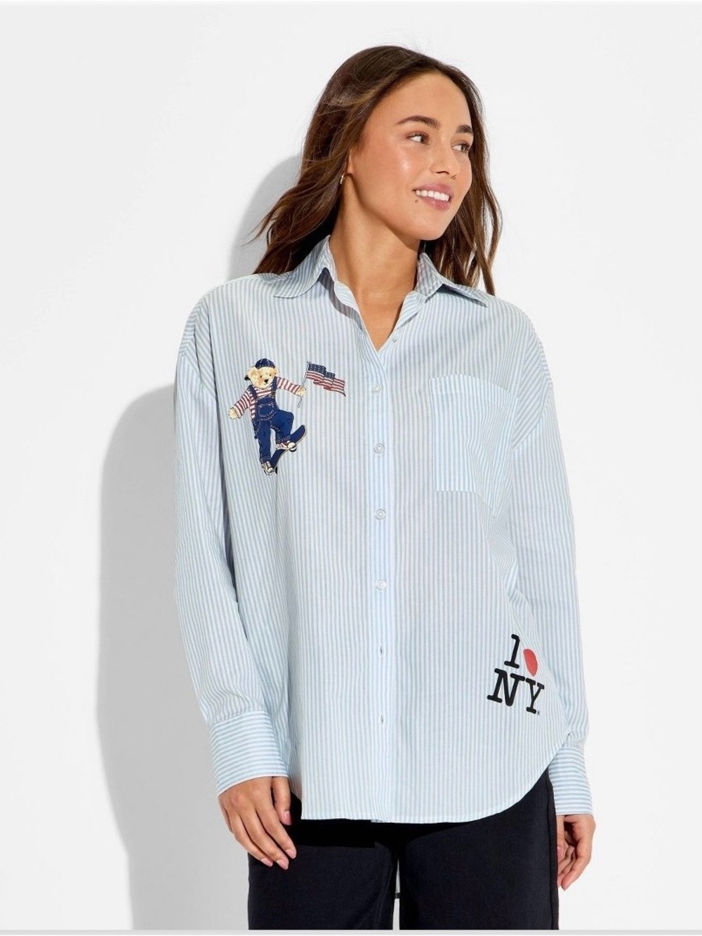 RARE Women's American Crafty Woven Graphic Button-Down Shirt - size Med NWT